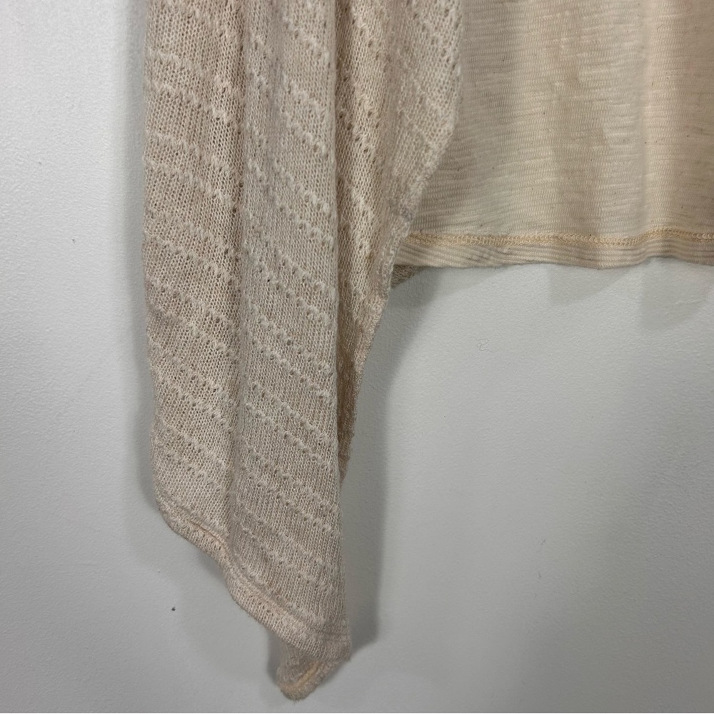 PUELLA by ANTHROPOLGIE cream open front waterfall sleeveless cardigan K22 - Picture 3 of 8